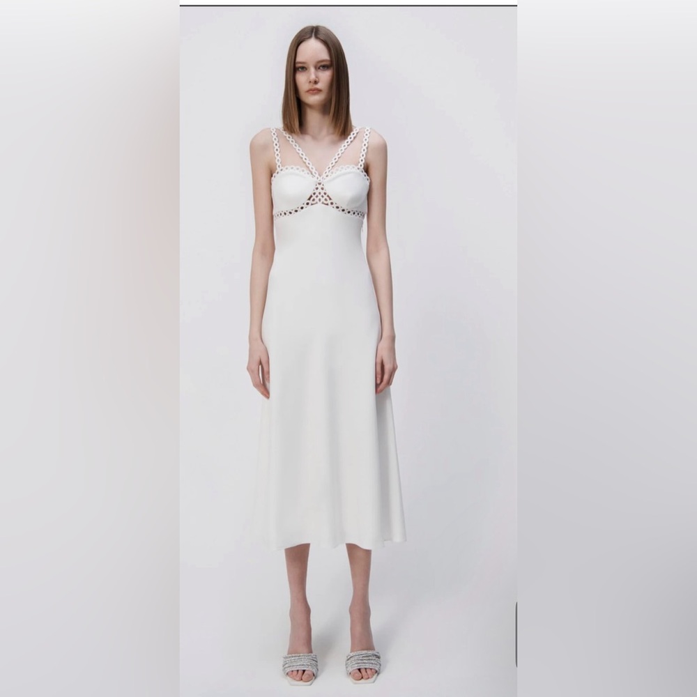 SIMKHAI Crepe Ring  Dress White Sz 0